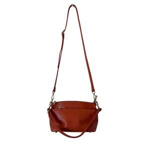 Leather Crossbody Bag in Cognac Brown - Women's Shoulder Bag